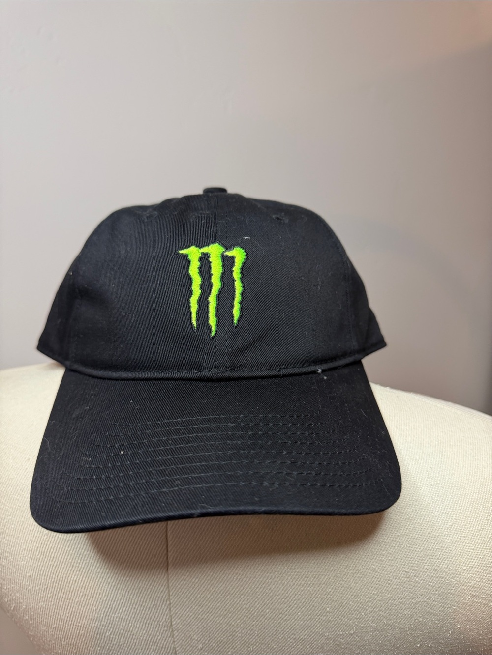 Black Baseball Cap with Neon Green Logo - Women Accessories Hats